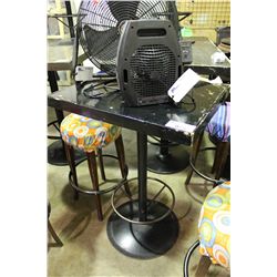 BLACK SQUARE WOOD TOP BAR TABLE