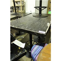 BLACK SQUARE WOOD TOP BAR TABLE