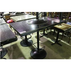 BLACK SQUARE WOOD TOP BAR TABLE