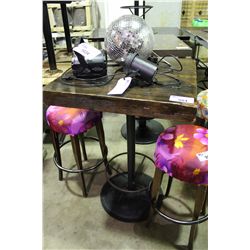 BROWN SQUARE WOOD TOP BAR TABLE