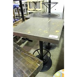 BROWN SQUARE WOOD TOP BAR TABLE