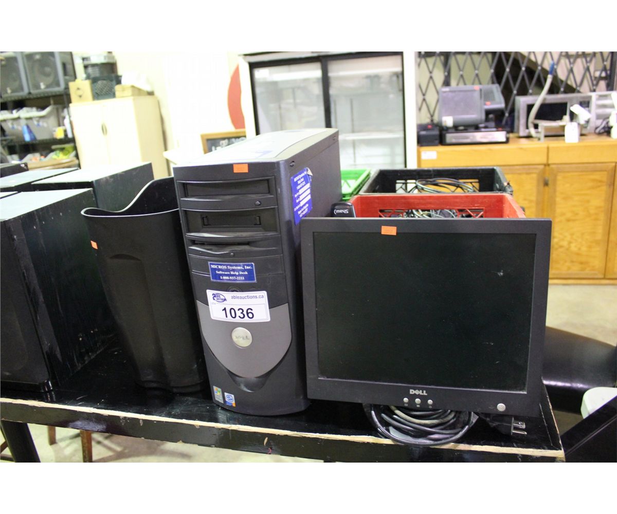 DELL COMPUTER, ASSORTED DIGITAL BOXES AND CABLE