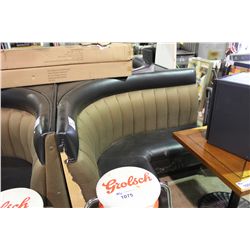 L-SHAPED LEATHER AND BEIGE BANQUETTE SEATING