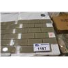 Image 1 : BOX OF APPROX. 10 SQ. FT OF BEIGE GLASS MOSAIC BACKSPLASH WALL TILE