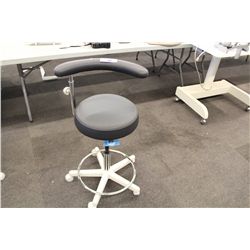 BLACK PNEUMATIC ROLLING DENTAL STOOL