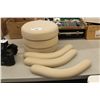 Image 1 : LOT OF SIX BEIGE VINYL DENTAL STOOL CUSHIONS