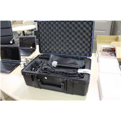 2 CHANNEL, 2 MIC SHURE ELXP4 WIRELESS MICROPHONE TRANSCEIVER W/ MICS AND CASE