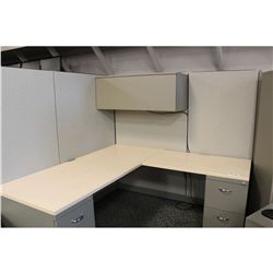 STEELCASE TURNSTONE MAPLE AND GREY CORNER WORKSTATION COMES W/