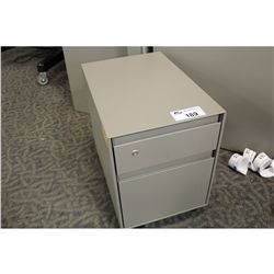 STEELCASE GREY 2 DRAWER MOBILE PEDESTAL