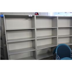 GREY 6' BOOKCASE COMES W/ ADJUSTABLE SHELVES