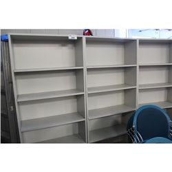 GREY 6' BOOKCASE COMES W/ ADJUSTABLE SHELVES