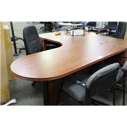 CHERRY P-TOP L-SHAPE BEVEL EDGE EXECUTIVE DESK