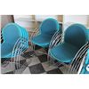 Image 2 : STEELCASE TEAL CHROME FRAME STACKING CLIENT CHAIR