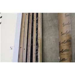 LOT OFF 8 LARGE CUSTOM WALL DISPLAY BOARDS W/ BLACKBOARD PAINT AND CONNECTORS