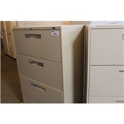 GLOBAL BEIGE 4 DRAWER LATERAL FILE CABINET