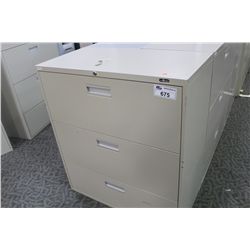 PRO-SOURCE BEIGE 3 DRAWER LATERAL FILE CABINET