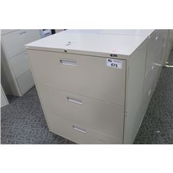 PRO-SOURCE BEIGE 3 DRAWER LATERAL FILE CABINET