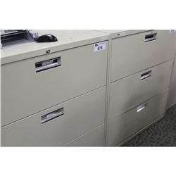 HON BEIGE 3 DRAWER LATERAL FILE CABINET