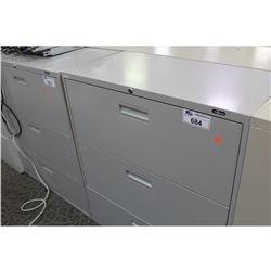 PRO-SOURCE GREY 3 DRAWER LATERAL FILE CABINET