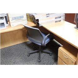 LIGHT MAPLE L-SHAPE EXECUTIVE DESK