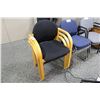 Image 1 : LOT OF 3 BLACK MAPLE FRAME STACKING CLIENT CHAIRS
