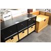 Image 1 : BLACK STORAGE CABINET W/ MISC. FURNITURE ITEMS