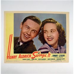 Henry Aldrich Swings It Jimmy Lydon Signed Lobby Card