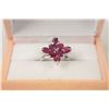 Image 1 : Sterling Silver and Genuine Ruby Ring