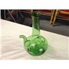 Image 1 : Green Glass Wine Decanter With Ice Pocket