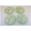 Image 1 : Four 11" Green Depression Glass Divided  Plates