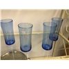 Image 1 : Set of 4 Hand Blown Blue Art Glass Water  Tumblers