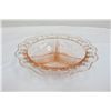 Image 1 : Pink Depression Glass "Old Colony With Pink  Lace Pattern" Divided Bowl