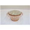 Image 1 : Pink Depression Glass Flower Frog Bowl