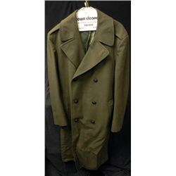 WWII MARINE WOOL SERGE GREEN OVERCOAT-38 REG