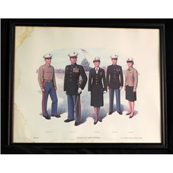 Framed Picture of a Group of Marines