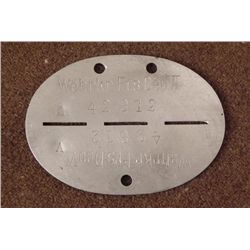 NAZI DOGTAG-WEHRKRIES VI ERSATZ DEPOT #42812-NICE ORIG