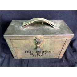 WWII Ammunition Box w/ Leather Handle.