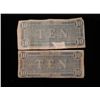 Image 2 : 2 Different Confederate Paper Money $10 - Richmond 1864