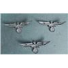 Image 2 : 3 NAZI ORIGINAL UNIFORM INSIGNIA-METAL PINBACK-EAGLE