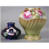 Image 1 : A Royal Worcester vase, decorated on the shoulder with roses, 'A. Lane', above a relief spiral fl...