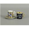 Image 1 : A miniature early 19th century coffee can, probably by Mason, 3cm high, and a miniature Coalport...