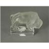 Image 1 : A Lalique moulded and frosted glass figure of an American bison, on a rectangular base engraved '...