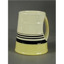 A Susie Cooper cylindrical mug, decorated in yellow and black bands, 12.5cm Est. 100/120...