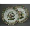 Image 1 : A pair of Meissen cabinet plates with enamel decoration and pierced borders, 21cm diameter (one p...