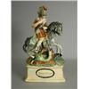 Image 1 : An early 19th century Wood style figure of St George killing the dragon, raised upon a rectangula...