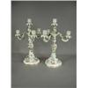 Image 1 : A pair of late 19th century Meissen candelabra each with three branches and applied and painted f...