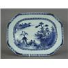 Image 1 : A late 18th century Chinese blue and white rectangular plate, with chamfered edges, 27 x 36cm Est...
