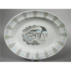 A Wedgwood Eric Ravilious 'Travel' pattern ashette, printed and impressed marks verso, 32cm diame...