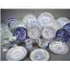 Image 1 : Seventeen assorted 19th century blue and white miniature plates, a miniature stone china sauce bo...