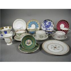 Twenty pieces of early-mid 19th century English and continental cups and saucers, factories inclu...